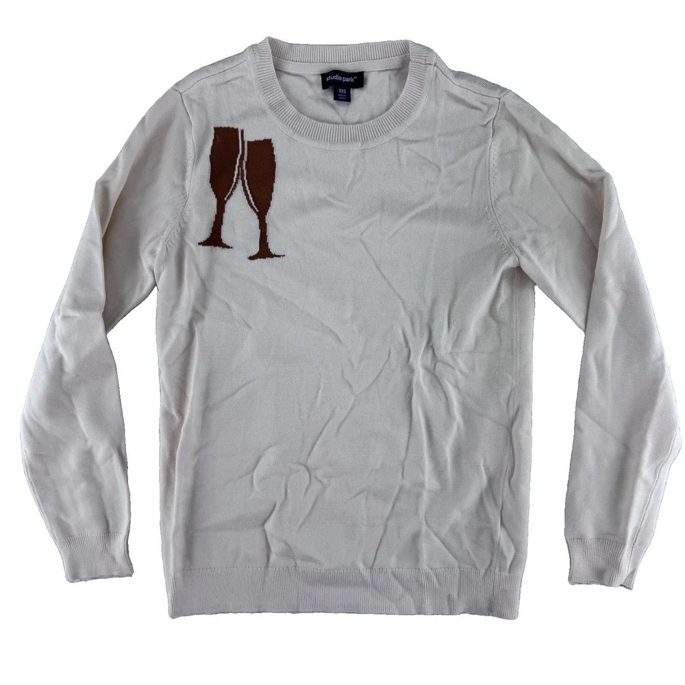 Studio Park X Alberti Popaj Icon Sweater Size XXS Champagne Creme